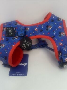 Sassy Woof Disney Mickey Mouse Dog Harness Medium New With Tags Blue Red Glasses
